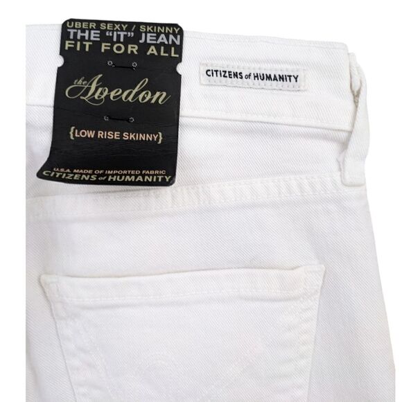 Citizens of Humanity Santorini White Avedon Ultra Skinny Low Rise Jean Sz 25 NWT - Picture 5 of 9